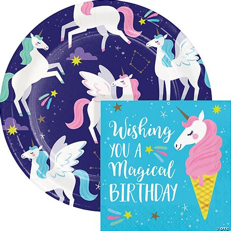 Unicorn Galapropery Birthday Party Plates And Napkins Oriental Trading