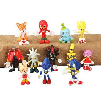 Bonecos Sonic Tails Metal Sonic Super Sonic Knuckles Amy