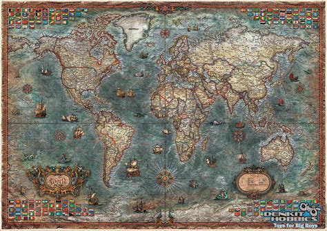 HISTORICAL WORLD MAP 8000 PIECE PUZZLE EDUCA - Denkit Hobbies