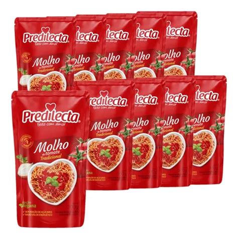 Molho Tomate Predilecta Tradicional Sachê 300g Kit 10un