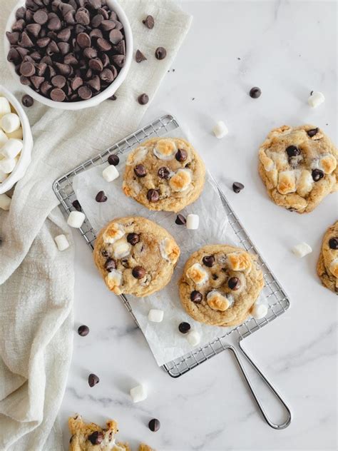 Marshmallow Chocolate Chip Cookies My Happy Bakes