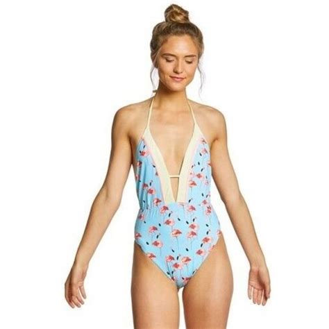 The Bikini Lab Swim Nwt Bikini Lab Sz S Flamingo High Leg Halter