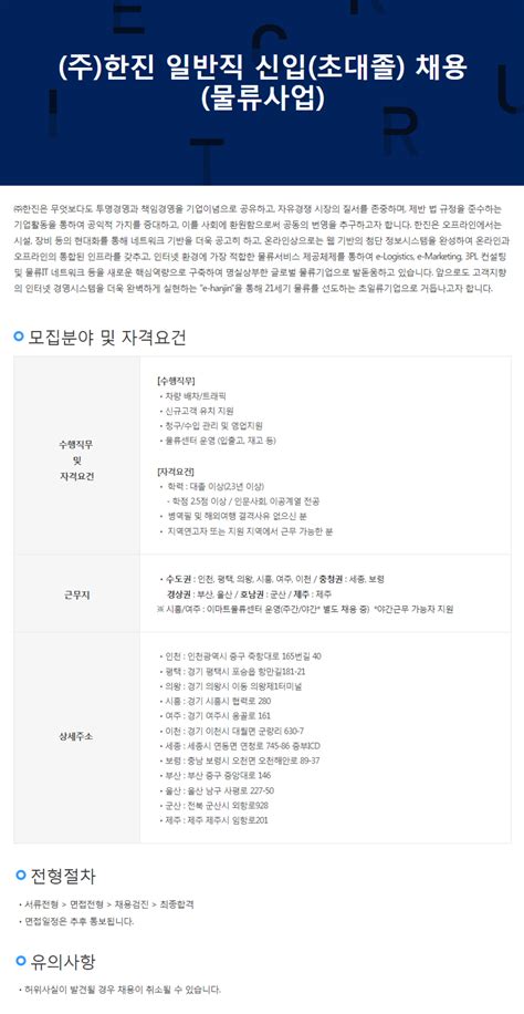 물류사업 일반직 초대졸 신입사원 채용 공모전 대외활동 링커리어