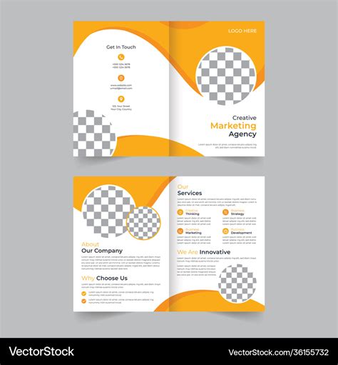 Creative bi fold brochure design Royalty Free Vector Image