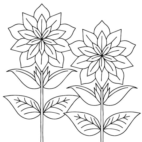 Premium Vector | Print design flower outline element coloring page