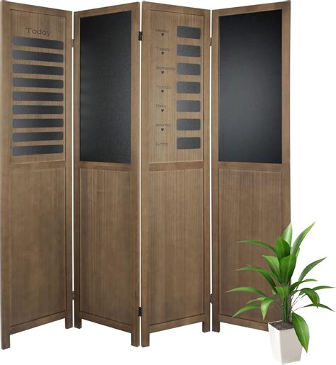 Amazon Babion Wood Room Divider With Chalkboard Panels 4 Panel