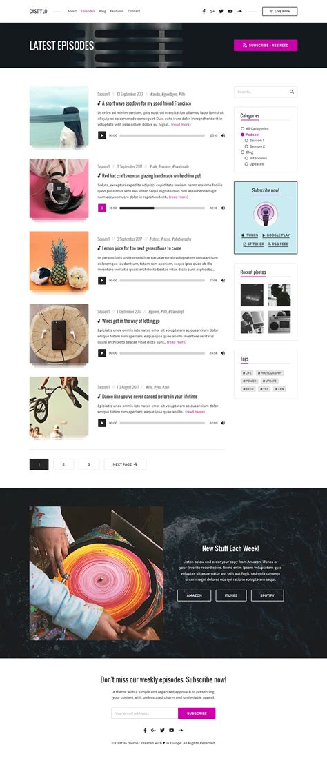 Castilo - Audio Podcast PSD Template by liviu_cerchez | ThemeForest