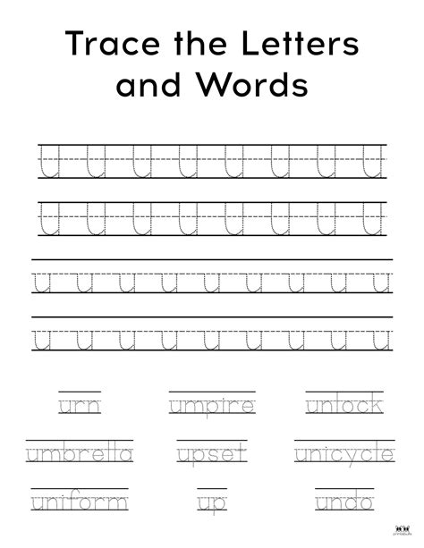 Letter U Worksheets - 50 FREE Printables | Printabulls