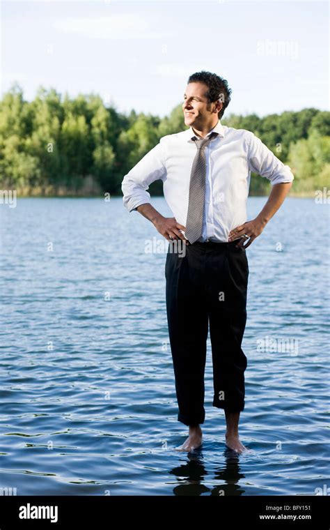 man walking on water Stock Photo - Alamy