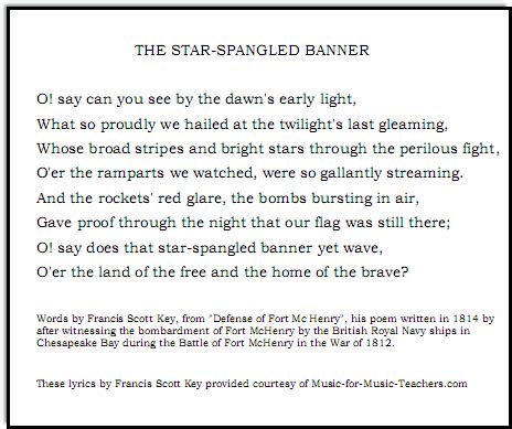 Star-Spangled Banner Free Sheet Music & Lyrics for All Instruments