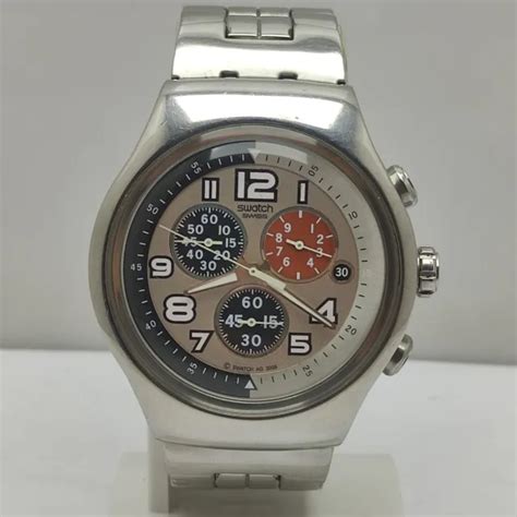 SWATCH IRONY V8 Swiss Made Chronograph Panda Face Men S Watch 47 Mm EUR