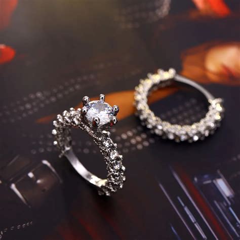 Crystal Inlaid Rhinestone Ring Set Fashion Design Store