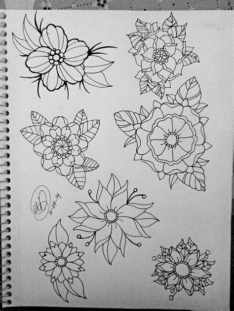 Tattoo Flower Flash Sheet by Pin-updoll on DeviantArt