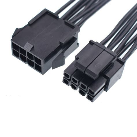 Premium 8 Pin Pcie To 8 Pin Cpu Eps Power Adapter Cable 10cm All Black Moddiy