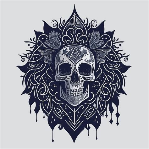 Premium Vector A Skull Head Vector Artwork For A Tshirt And Poster Design Illustration