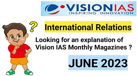 International Relations June Vision Ias Monthly Magazine The