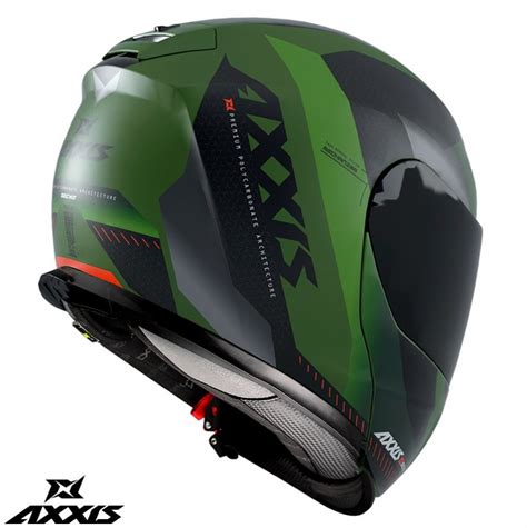 Casca Modulabila Axxis Model Gecko SV Shield F6 Gri Verde Mat Ochelari