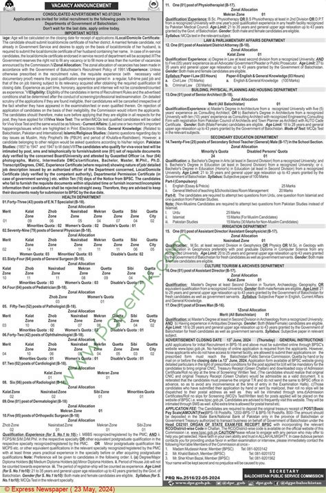 Ent Specialist Jobs In Quetta At BPSC Balochistan Public Service