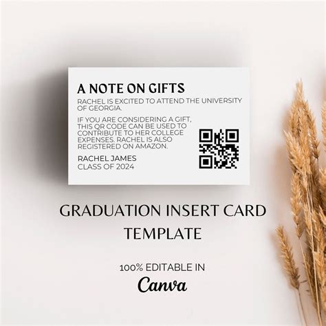 Editable Graduation Party Invitation Insert Template Graduation Qr