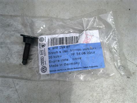 N90825901 ВИНТ С ВНУТРЕННИМ ТОРЦОМ/SCHRAUBE VAG | Запчасти на DRIVE2