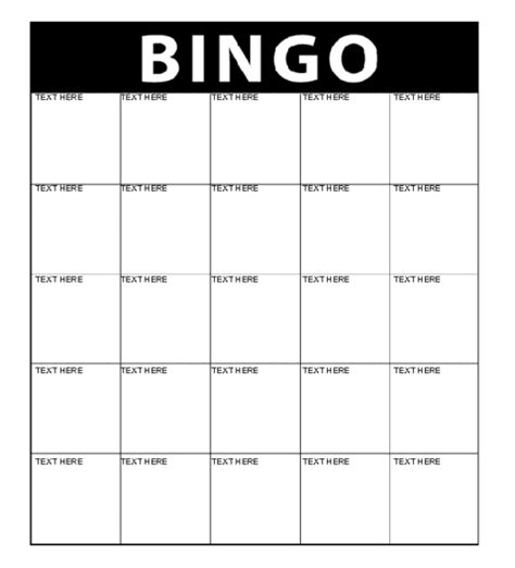 Bingo Template Printable