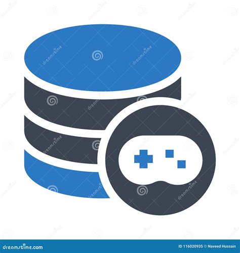 Database Game Glyphs Double Color Icon Stock Illustration