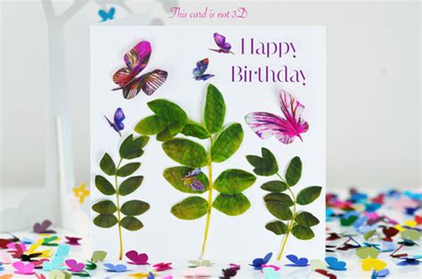 Multicoloured Butterfly Garden Birthday Card Inkywool