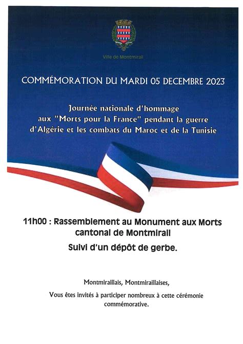 Commémoration du 05 décembre 2023 Montmirail