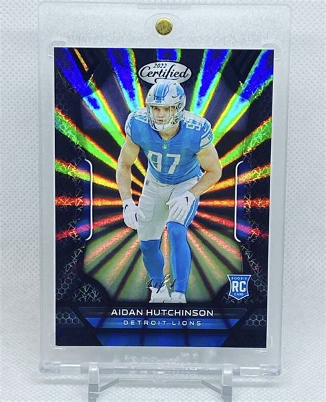 AIDAN HUTCHINSON 2022 PANINI CERTIFIED 1 1 BLACK MIRROR ROOKIE DETROIT