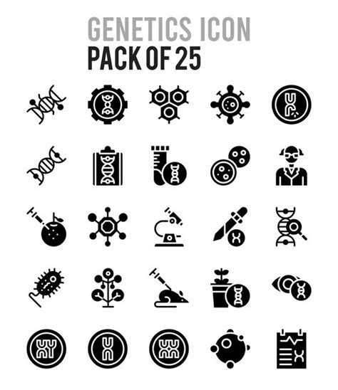 Premium Vector 25 Genetics Glyph Icon Pack Vector Illustration