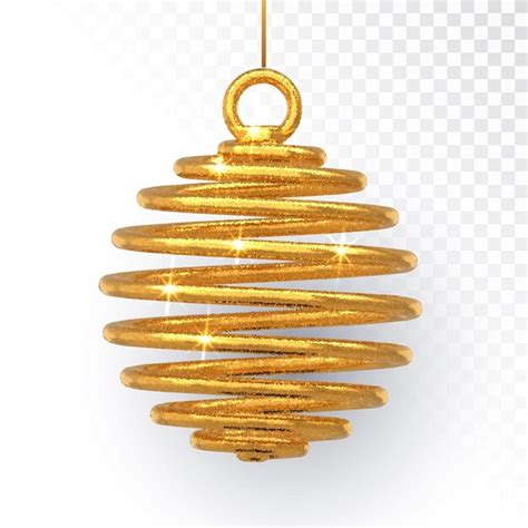 Forma De Espiral De Bola De Brinquedo De Rvore De Natal Dourada