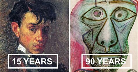 Picassos Self Portrait Evolution From Age 15 To Age 90 Bored Panda