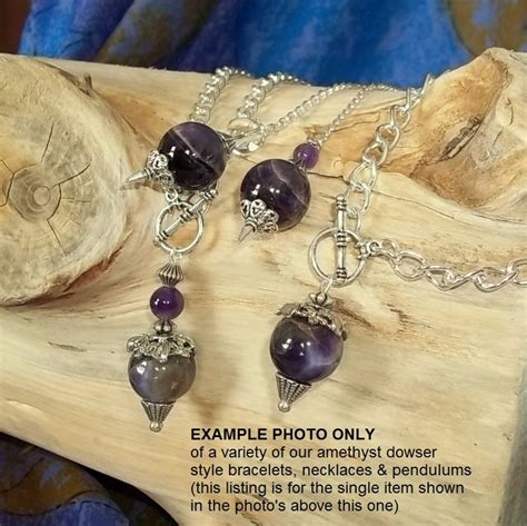 Amethyst Dowsing Pendulum Gemstone Dowser Charm Bracelet For