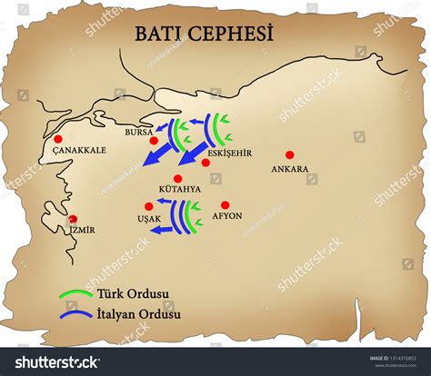 19201921 Turkish War Independence Western Front Stock Illustration ...