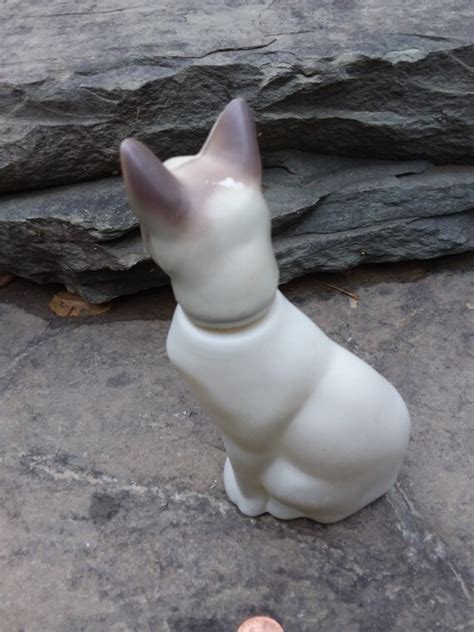 Vintage Avon Siamese Cat Perfume Bottle With Rhinesto Gem