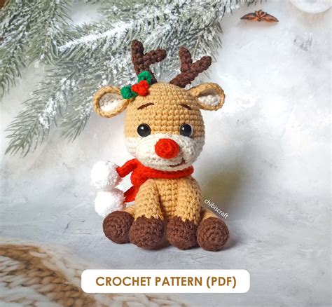 Crochet Reindeer Amigurumi Pattern Christmas Stuffed Animal - Etsy