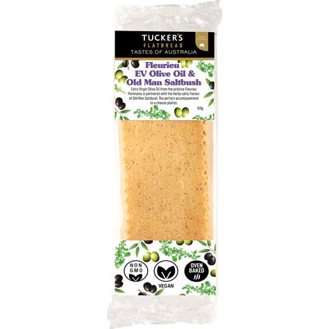 Tucker S Flatbread Olive Oil Old Man Saltbush G Woolworths