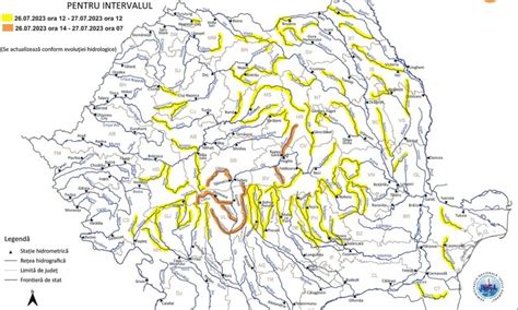 Cod Portocaliu De Inunda Ii N Bazinul Hidrografic Olt Cod Galben Pe
