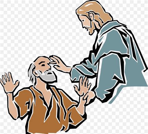 Miracles Of Jesus Healing The Man Blind From Birth Blind Man Of Bethsaida Clip Art, PNG ...