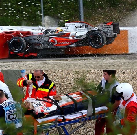 Lewis Hamilton crashes into barriers while going 175 mph at Nürburgring ...