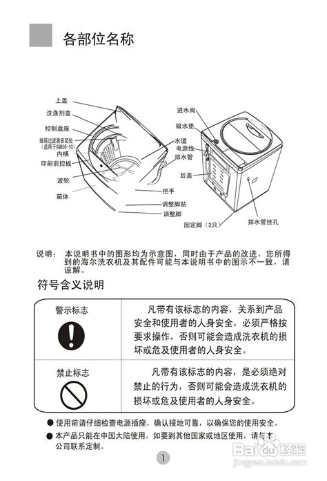 海尔洗衣机xqb60 10dz型使用说明书 1 百度经验