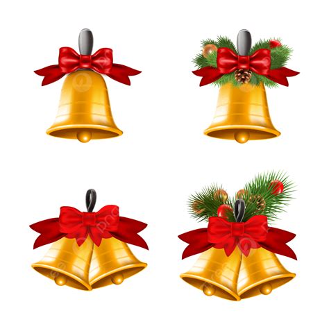 Collection Golden Bell Christmas Design Element Vector Art Christmas