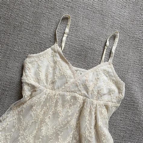 Coquette Cream Japanese Babydoll Cami Top Lace Depop