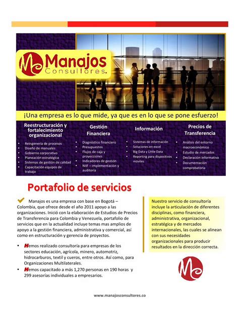 PDF Portafolio de servicios connectamericas Excel Generación