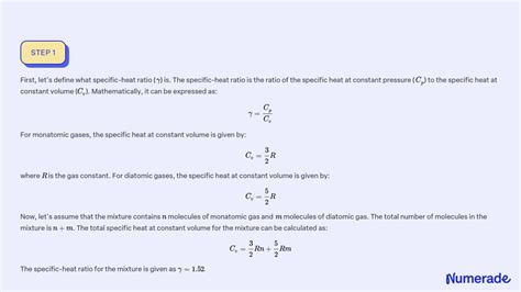 SOLVED A Mixture Of Monatomic And Diatomic Gases Has Specific Heat