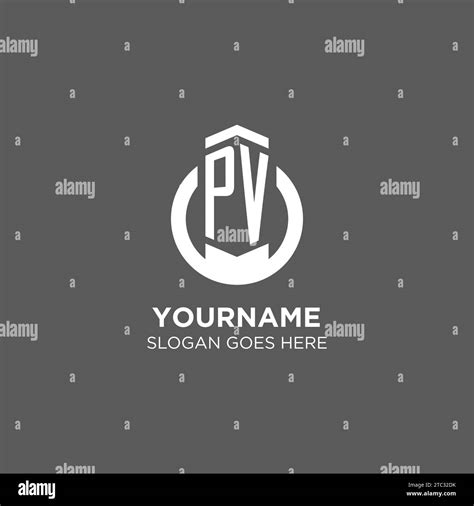 Initial Pv Circle Round Line Logo Abstract Company Logo Design Ideas