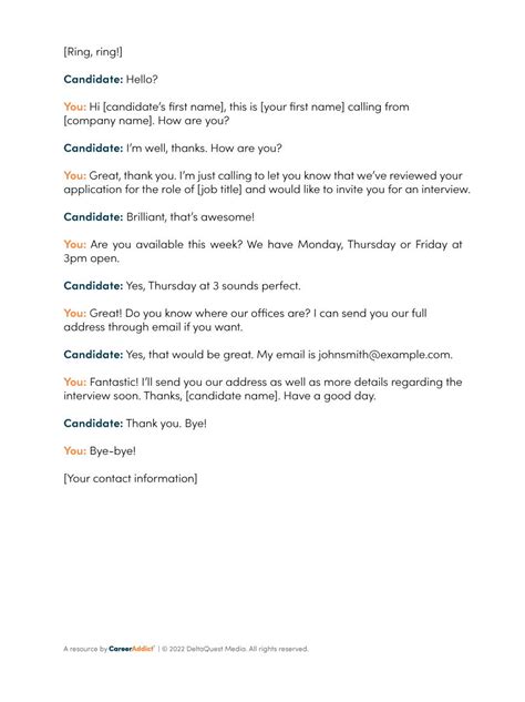 How To Invite A Candidate To An Interview By Phone Email
