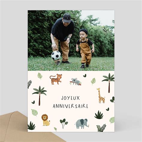 Anniversaire Enfant Petite Jungle Popcarte