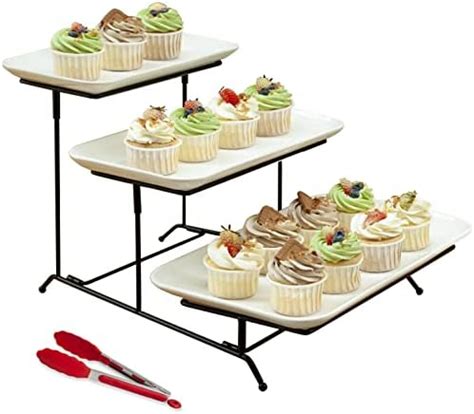 Amazon Delling Large 3 Tier Serving Tray Set 16 Inch Porcelain