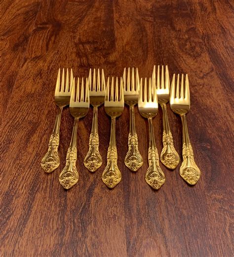 Gold Flatware Set With Silverware Chest Service For 8 With Serving